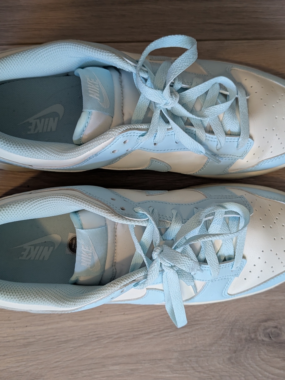 Nike Dunk Low Retro Sneakers in Light Blue and White